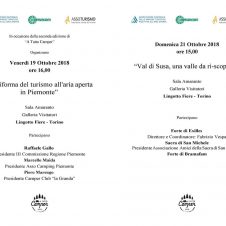 “La riforma del turismo all’aria aperta in Piemonte”: venerdì 19 convegno organizzato da Assocamping-Confesercenti. E domenica 21 si parla di “Val Susa, una valle da ri-scoprire”