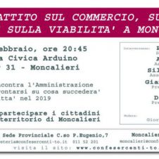 MONCALIERI / Commercio, turismo, viabilità: lunedì 18 confronto fra la Confesercenti e l’amministrazione comunale