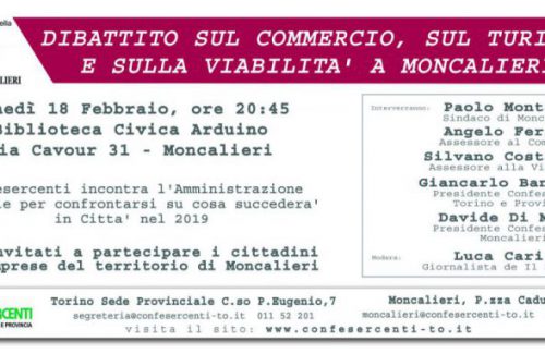MONCALIERI / Commercio, turismo, viabilità: lunedì 18 confronto fra la Confesercenti e l’amministrazione comunale