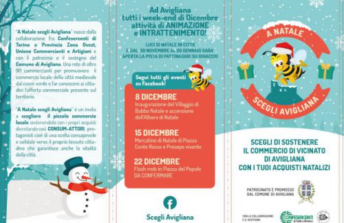 “A Natale scegli Avigliana”: un ricco cartellone di eventi e iniziative organizzato da Confesercenti e Comune. Buoni natalizi per le famiglie in difficoltà