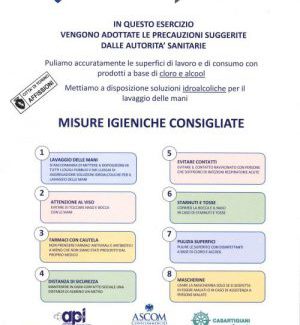 Torino – Coronavirus, la locandina con le misure di prevenzione da esporre nei negozi e nei locali. Scaricala e stampala, o ritirala nella sede di Confesercenti