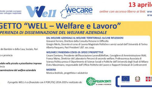 “Well – Welfare e lavoro”, un’esperienza di disseminazione del welfare aziendale: martedì 13 aprile un convegno organizzato da Confesercenti