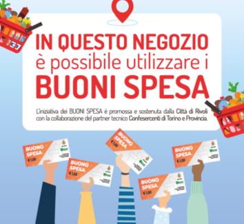 Rivoli, Comune e Confesercenti insieme per la distribuzione di buoni spesa a 400 famiglie in difficoltà. Ciascun carnet ha un valore di 184 euro e potrà essere utilizzato nei negozi di vicinato cittadini che aderiscono all’iniziativa